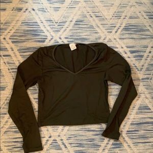 Long-Sleeved Olive CropTop